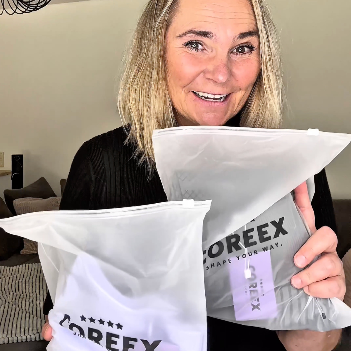 Customer holding two CelluFlex packs